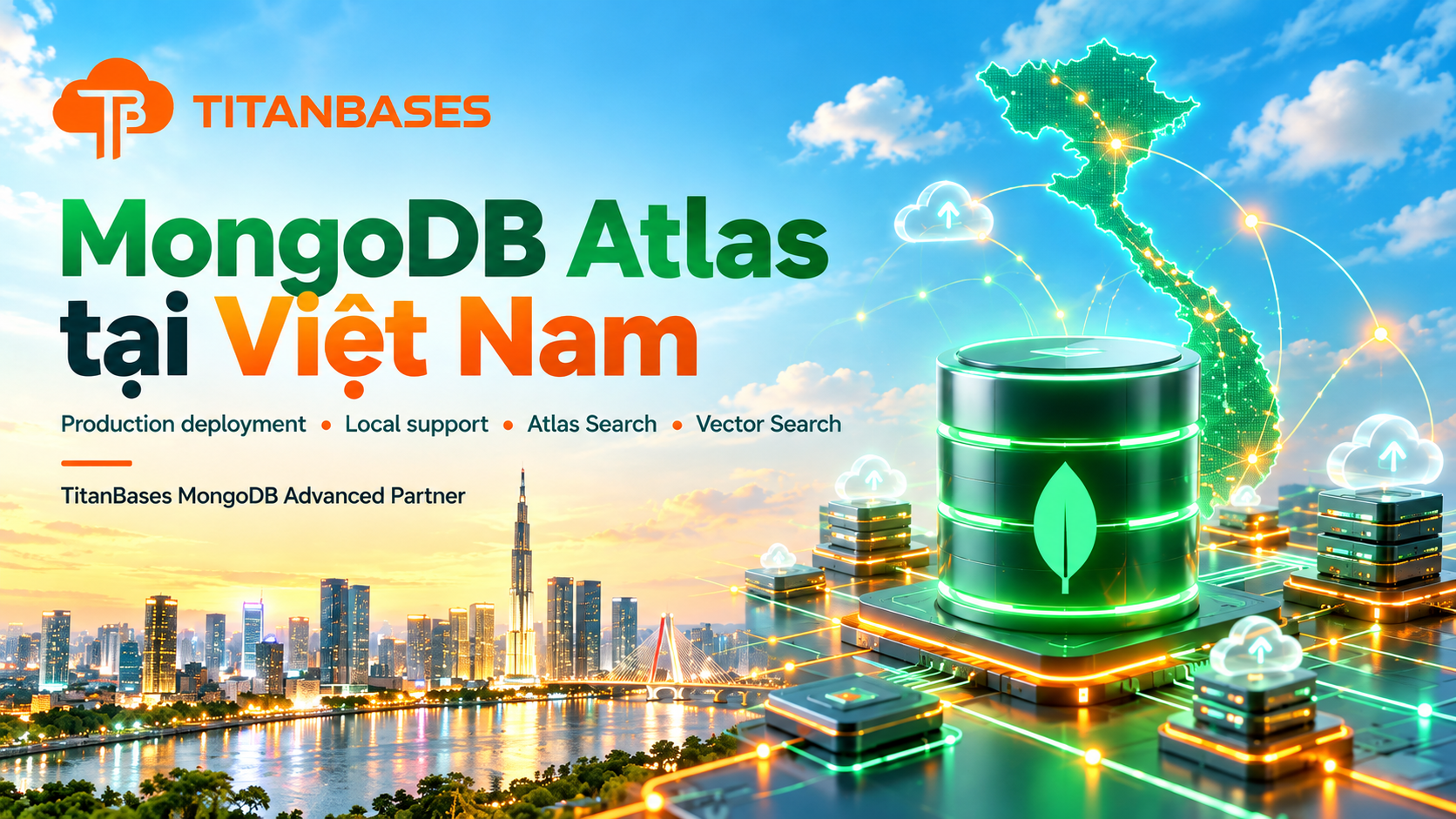 MongoDB Atlas tại Việt Nam với production deployment, local support, Atlas Search và Vector Search qua TitanBases